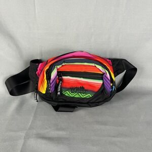 Wilcor Be Outdoors Womens Fanny Pack Multicolor Striped Pockets Hiking Waist Bag